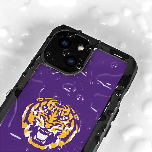 LSU Purple Tiger Mascot iPhone 15 Plus Waterproof Case